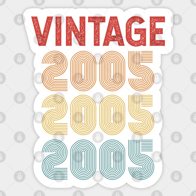 Vintage 2005 16th Birthday Gift 16 Years Old Sticker by CoolDesignsDz